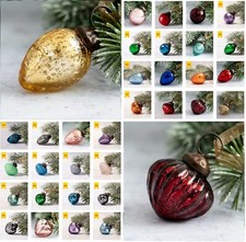 6 Pack Small Glass Handcrafted Baubles Premium Traditional Christmas Tree Craft