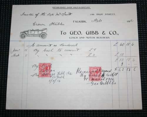 1916 vintage bill - 1916, head