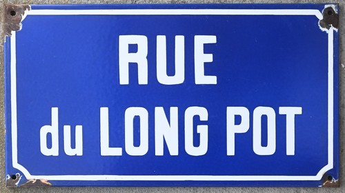Old french enamel street road - enamel,