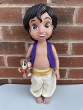 Disney Store Animator Aladdin Doll Figure 16” & Abu Monkey 