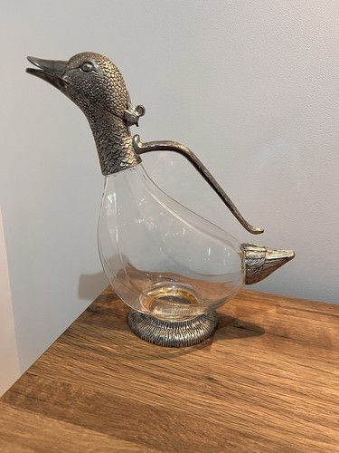 Silver plated duck decanter - duck,