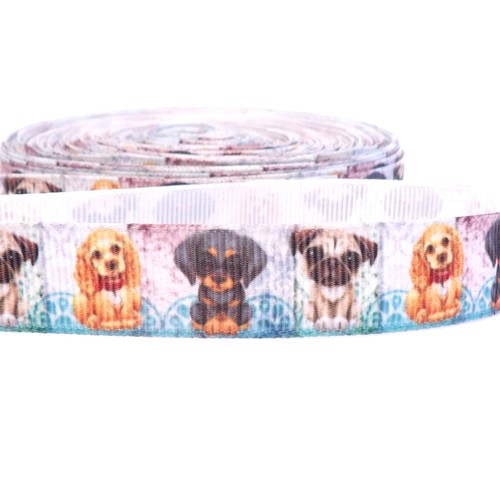 Puppies grosgrain ribbon - ,