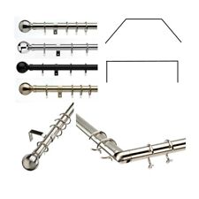 Universal Bay Window Curtain Pole Set, 28mm Metal Pole Set, 300cm or 500cm...