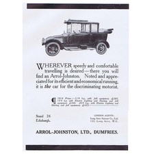 ARROL-JOHNSTON LTD Motor Cars Antique Advertisement 1914