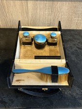 Asprey London Silver Hallmarked Guilloche Enamel Vanity Case Working Lock + Key