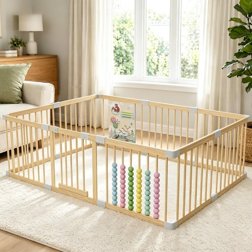 Wooden baby playpen - baby, indoor