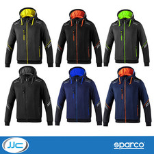 Sparco Tech Hoodie - Full Length Zip, Motorsport Branded, Reflective Details