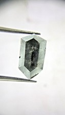 solitaire loose natural diamond 4.84tcw grey color antique step cut for ring