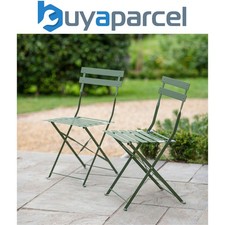 2 x Garden Trading Rive Droite Bistro Chairs Seat Thistle Green Outdoor Indoor
