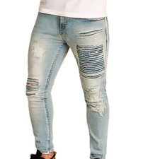 Mens Ripped Skinny Slim Fit
