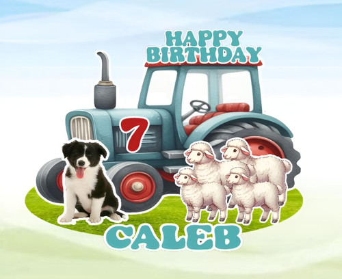 Personalised tractor sheepdog - personalised,