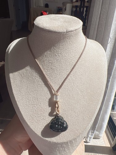 Natural dark green jade - jade, buddha