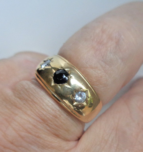 Gold sapphire ring - ring, 9ct
