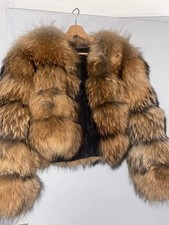 Hooded Racoon Fur Jacket Long