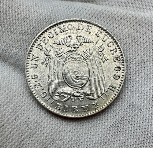 1915 ecuador silver decimo - 1915,