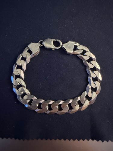 925 silver curb bracelet - silver,