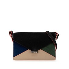 Celine Shoulder Bag Black Beige Green Leather Pony Suede Women's CELINE