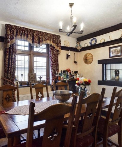 Solid oak dining table - dining, 6