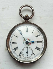 Antique Victorian 800 Solid Silver Ladies Pocket Watch c.1880