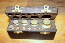 Old Antique Weights for Laboratory Scale In Wooden Box Balance Hard 1.5 Kg