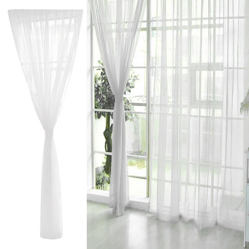 White home voile curtain panel - home,