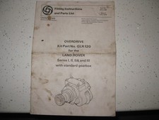 ORIGINAL LEYLAND CARS FITTING INSTRUCTIONS/ PARTS LIST FOR LANDROVER OVERDRIVE