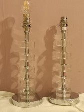 Marks and Spencer Matching Stack Lamp Table Light Glass and Metal