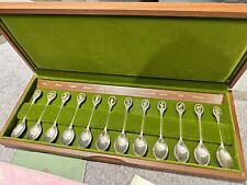 Royal Horticultural Society Flower Spoons Set, 1973, John Pinches, Silver & Gold