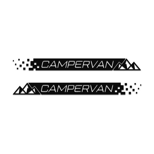 Camper van side - camper, stripe