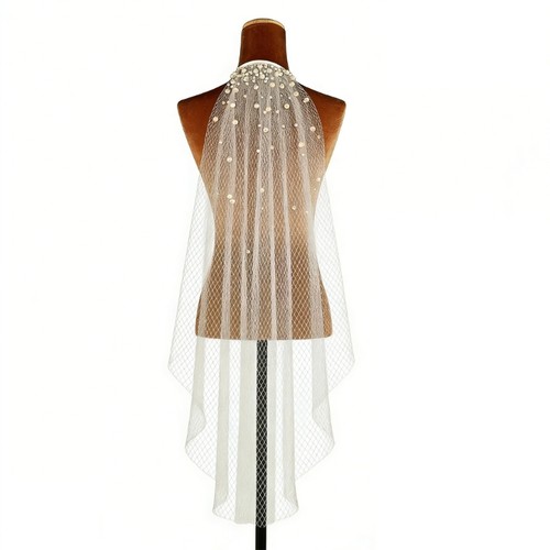 Pearls crystal bridal veils - crystal,