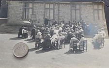 School,  Teaching outside, Women Pupils & Teachers, Blackboard  'WORK'  RPPC 