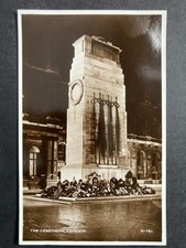 The Cenotaph London by Night Real Photo Vintage Postcard J19