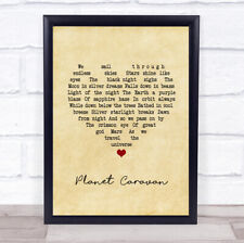 Planet Caravan Vintage Heart Song Lyric Quote Music Print