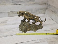 Vtg MCM Brass Prowling Bengal