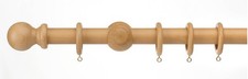 Wood curtain pole 35mm - wood,