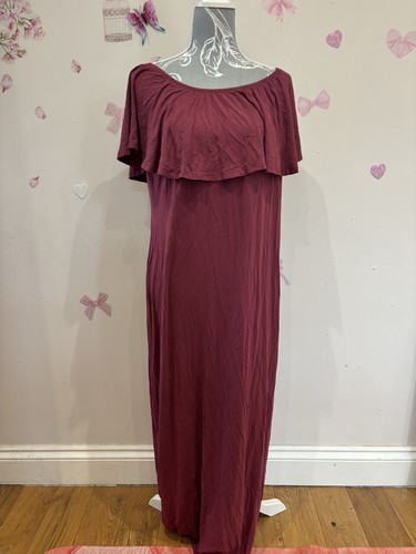 Asos burgundy bardot frill - burgundy,