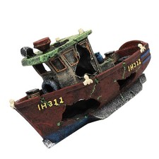  Aquarium Decor Pirate Boat