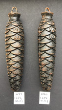 Pair of  Cuckoo Clock Pine Cone Pendulum Weights 277 gms & 280 gms  - Stamped