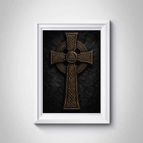 Celtic cross wall art - wall, print