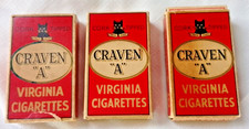 3 empty CRAVEN A - Virginia Cigarette boxes - 10s - Black Cat by Carreras Ltd.