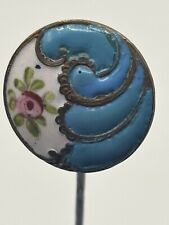FABULOUS  ENAMEL EMBELLISHED ANTIQUE HAT PIN (A881)