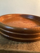 Rustic Hand Carved Wooden Decorative Or Serving Bowl 3cms Tall 15 Cms Diameter