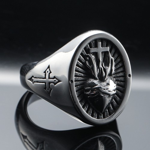Mens sacred heart cross - heart,