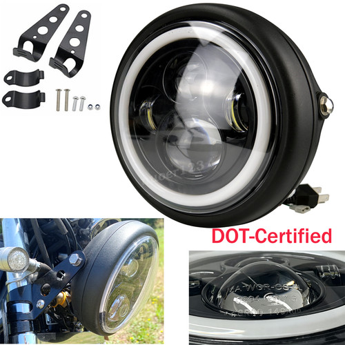 Led round motorcycle - 7",