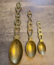 3 Brass Love Spoons
