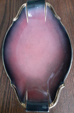 Carlton Ware Rouge Royale Dish with 24 Karat Gold Gilding 8 1/2 inch x 5 3/8ths