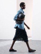 M&S - Autograph Womens Navy Midi A Line Women Skirt