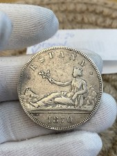 1870 Spain 5 Pesetas Silver