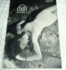 ORIGINAL VINTAGE PATONS  KNITTING PATTERN No.625 SIX LADY'S VESTS