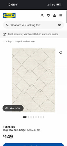 Ikea tversted beige low pile - tversted,